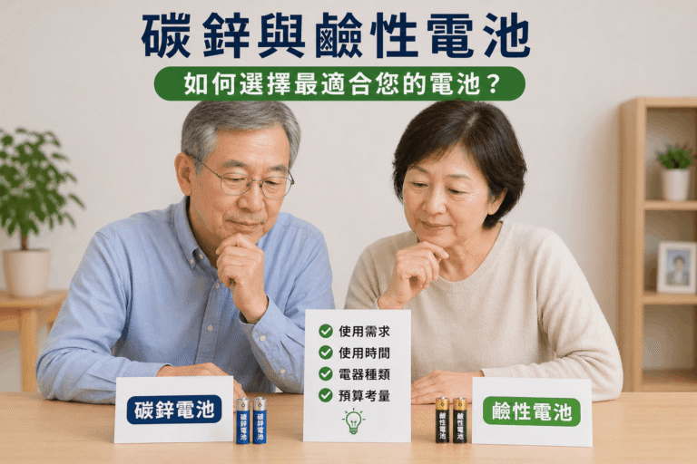 樂齡族怎麼選電池？碳鋅與鹼性電池差別一次看懂